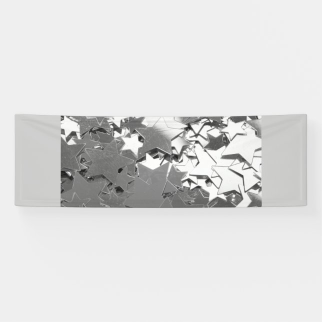 Silver Decorative Stars Banner (Horizontal)
