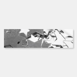 Silver Decorative Stars Bumper Sticker