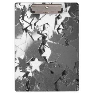 Silver Decorative Stars Clipboard