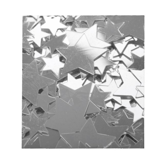 Silver Decorative Stars Notepad (Front)