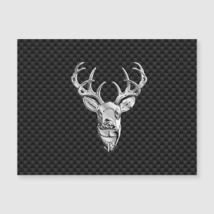 Silver Deer Buck on Carbon Fibre Style Print