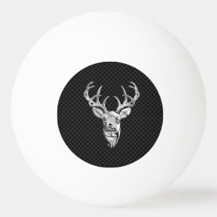 Silver Deer Head in Carbon Fibre Style Ping Pong Ball