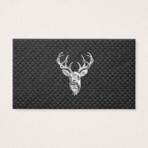 Silver Deer Head on Carbon Fibre Style Decor