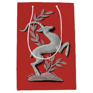 silver deer print medium gift bag