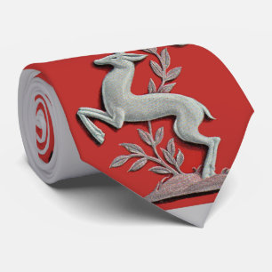 silver deer print tie