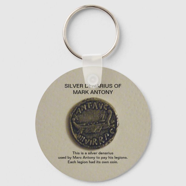 Silver Denarius of Marc Antony Photo Keychain (Front)