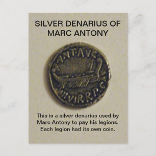 Silver Denarius of MARC ANTONY Photo Postcard