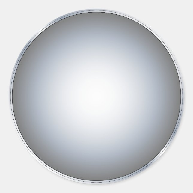 Silver design classic round sticker (Front)