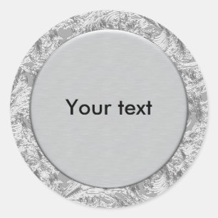 Silver design classic round sticker