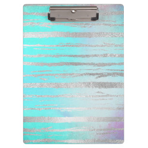 Silver Detail Unicorn Rainbow Horizontal Art Clipboard