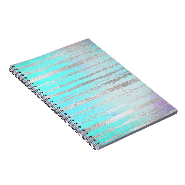 Silver Detail Unicorn Rainbow Horizontal Art Notebook (Right Side)