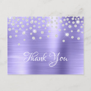 Silver Diamond Confetti Periwinkle Satiny Foil Postcard