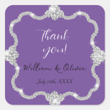 Silver Diamond Jewelled Elegant Wedding Sticker