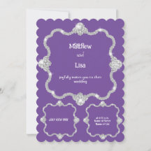 Silver Diamond Jewelled frame Wedding Invitation