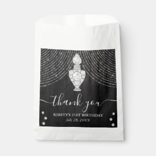 Silver Diamond Perfume Bottle Birthday Party Favour Bag