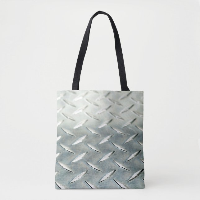 Silver Diamond Plate photo on a tote bag (Front)