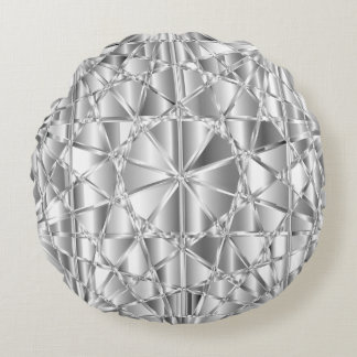 Silver Diamond Round Cushion