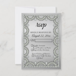 Silver   Diamond Wedding   Anniversary RSVP Card