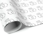 Silver Diamond Wedding Rings Wrapping Paper<br><div class="desc">This wrapping paper features an illustration of a set of diamond wedding rings with a silver band arranged into a cute pattern. Perfect to wrap engagement or wedding gifts!</div>