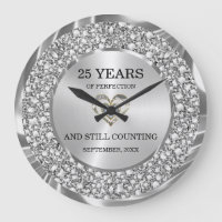 Silver Diamonds 25th Wedding Anniversary Large