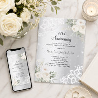 Silver diamonds florals 60th wedding anniversary
