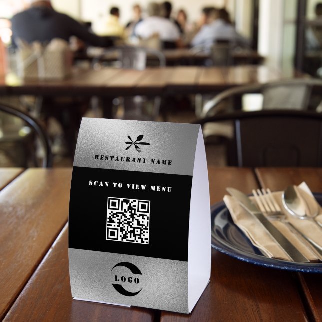 Silver Digital Menu QR Code Paper (Insitu(Restaurant))