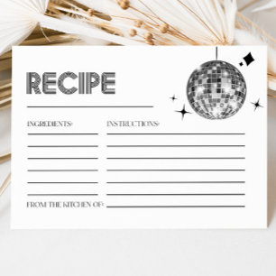 Silver Disco Ball Bridal Shower Recipe Cards