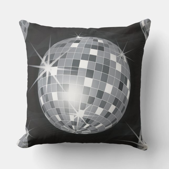 silver disco ball cushion (Front)