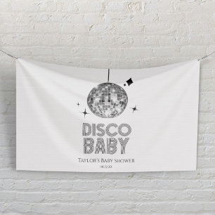 Silver Disco Ball 'Disco Baby' Baby Shower Banner