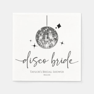 Silver Disco Ball Disco Bride Bridal Shower Napkin