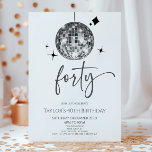 Silver Disco Ball Forty 40th Birthday Party Invitation<br><div class="desc">This is a Silver Disco Ball Forty 40th Birthday Party Invitation!</div>