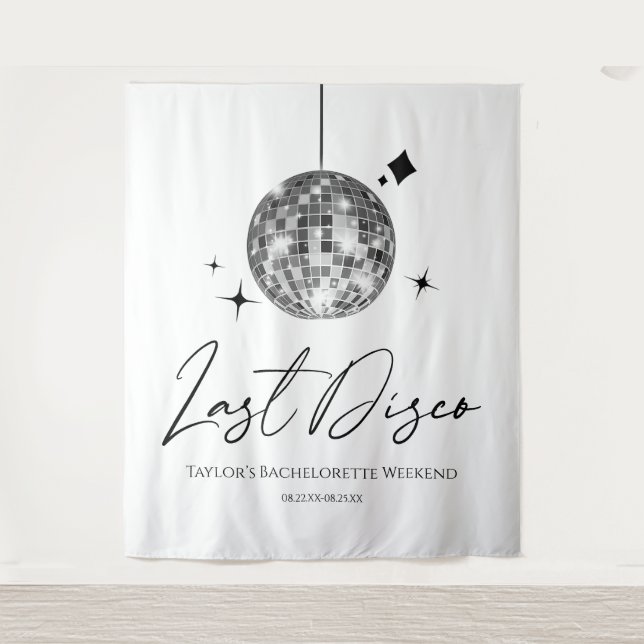 Silver Disco Ball Last Disco Bachelorette Party Tapestry (Front)