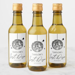 Silver Disco Ball Last Disco Bachelorette Party Wine Label