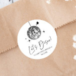 Silver Disco Ball Let's Disco Birthday Party Classic Round Sticker<br><div class="desc">These are Silver Disco Ball Let's Disco Birthday Party Favour Stickers!</div>