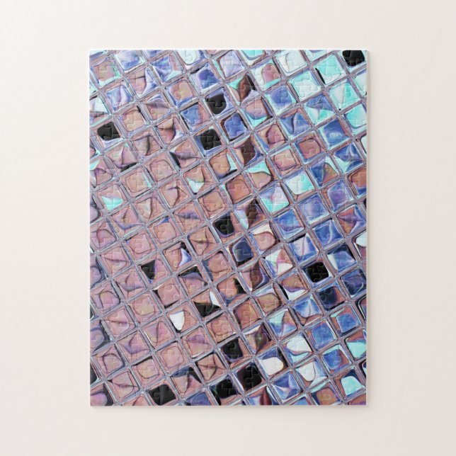 Silver Disco Ball Macro | Retro Mirror Ball Photo Jigsaw Puzzle (Vertical)