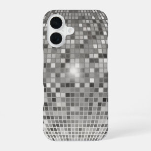 Silver Disco Ball Mirror Grid iPhone Case