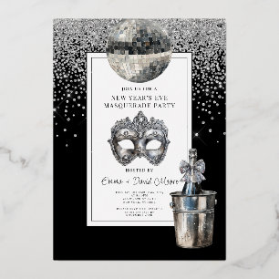 Silver Disco Ball New Year's Eve Masquerade Party