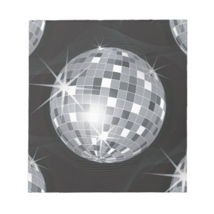 silver disco ball notepad