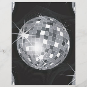 silver disco ball personalized letterhead