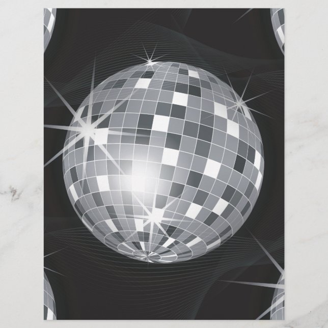 silver disco ball personalized letterhead (Front)
