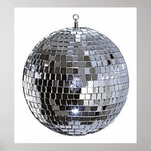 Silver Disco Ball Poster