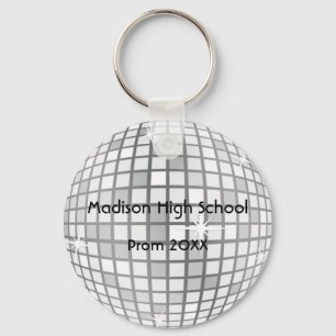 Silver Disco Ball Prom Formal Favour Key Ring