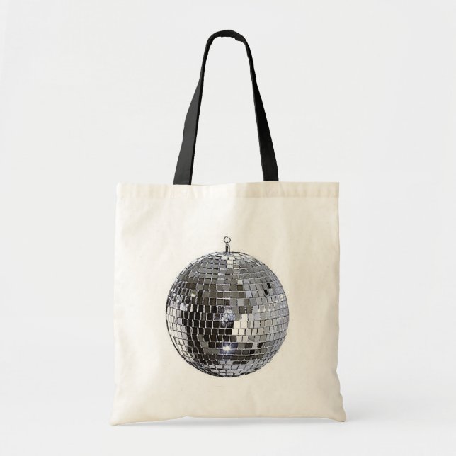 Silver Disco Ball Tote Bag (Front)