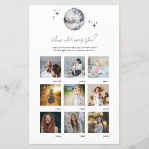 Silver Disco How Old Was She Bridal Shower Game