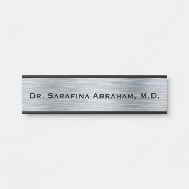 Silver Doctor Doctor's Door Sign Name Plate (Front)