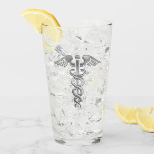 Silver Doctor or Nurse Caduceus Glass