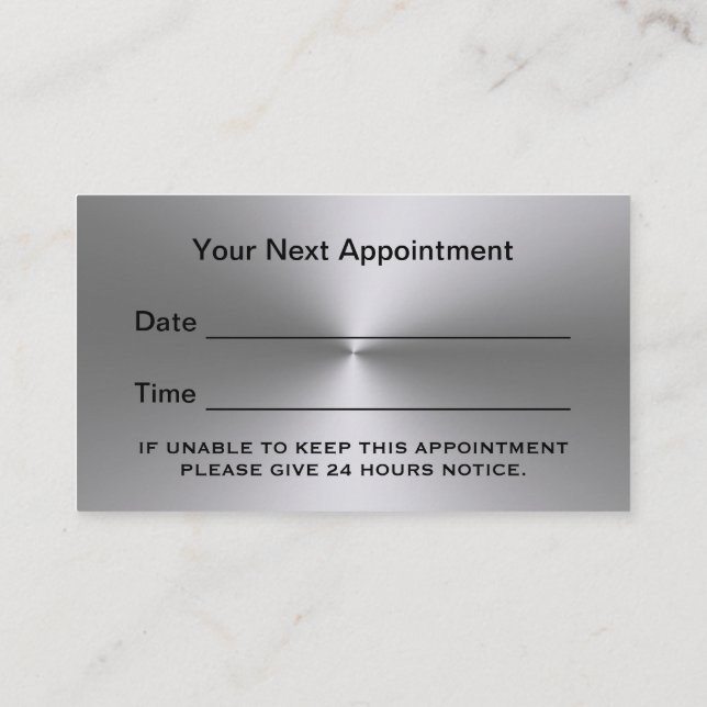 Silver Dog Paw on black Pet Grooming Service Appointment Card (Back)