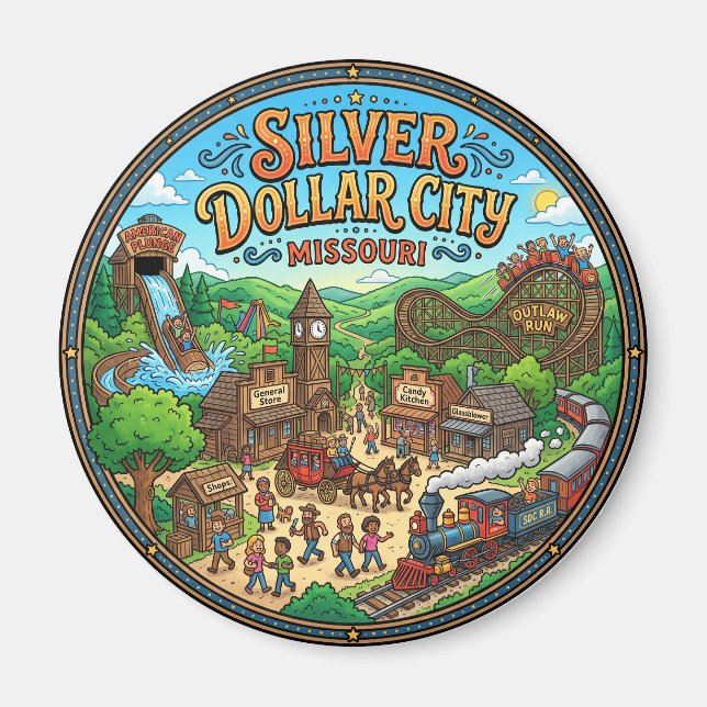 Silver Dollar City, Branson Missouri Magnet (Front)