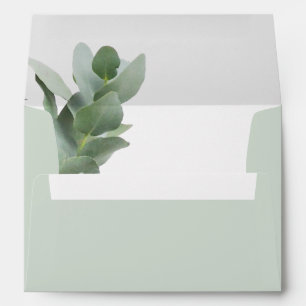 Silver Dollar Eucalyptus 5x7 Wedding Invitation Envelope