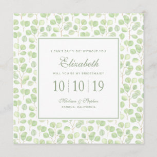 Silver Dollar Eucalyptus & Branches - Bridesmaid Invitation